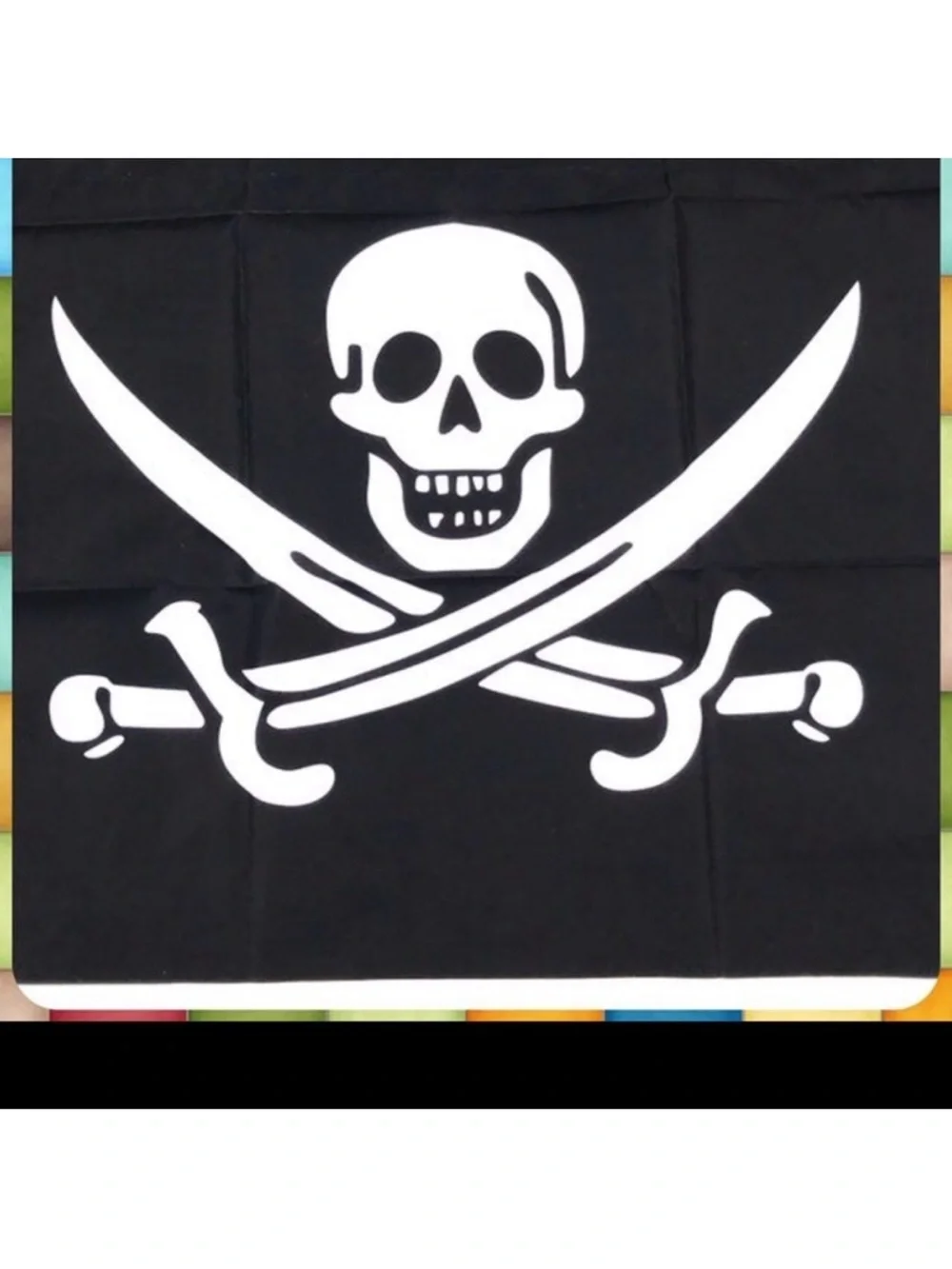 NEW Large Black JOLLY ROGER PIRATE FLAG 37x25 Wall Hanging Skull & Crossbones